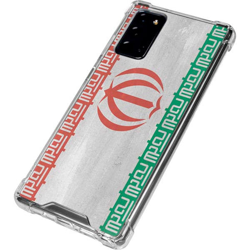 Iran Flag Distressed Galaxy Note20 5G Clear Case